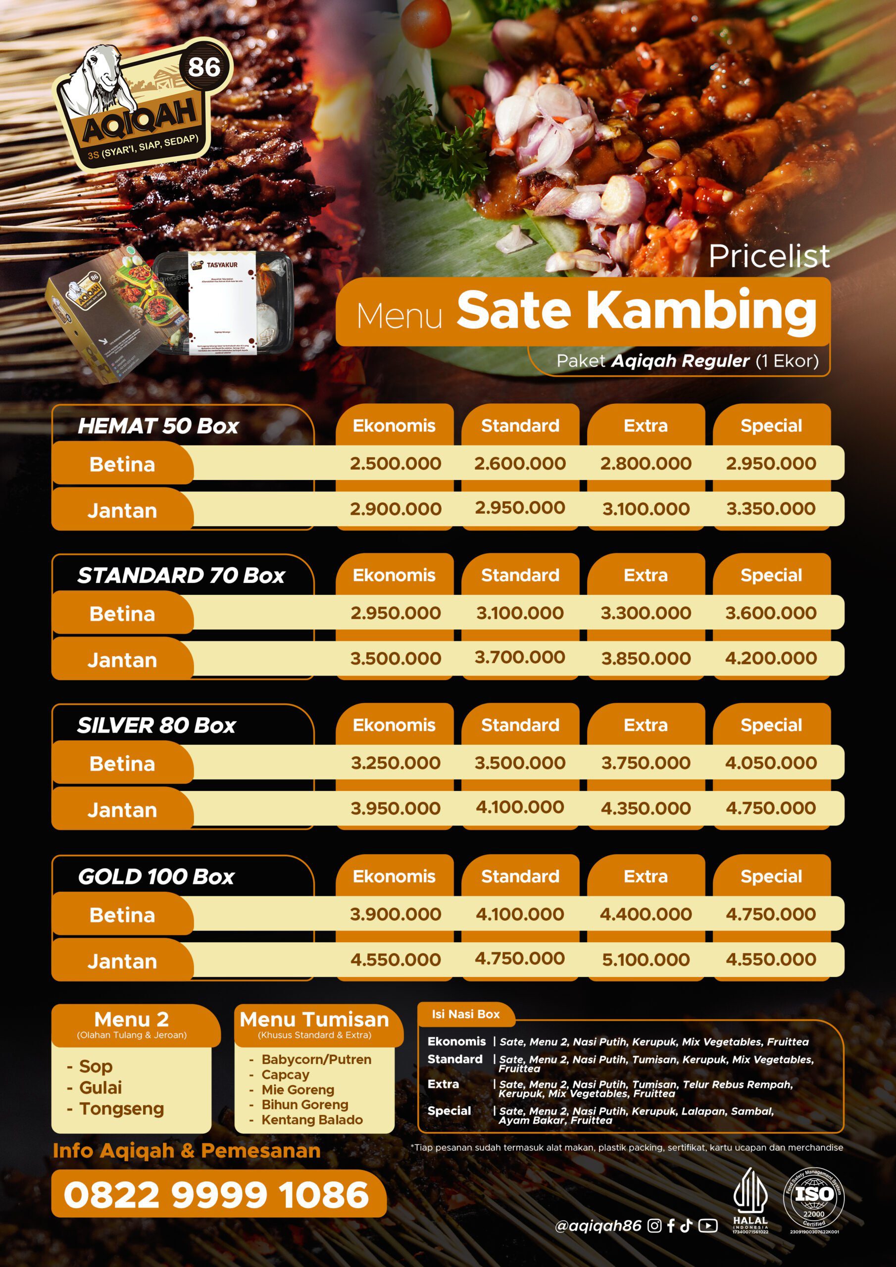Daftar Harga Paket Sate - Khusus Surabaya, Sidoarjo